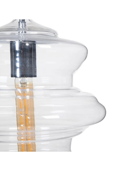 Lustre en verre transparent forme toupie