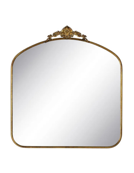 Miroir en métal avec ornement doré