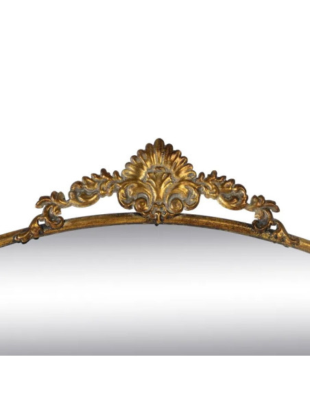 Miroir en métal avec ornement doré