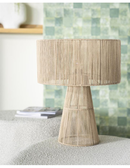 Lampe à poser en toile de jute Oshu