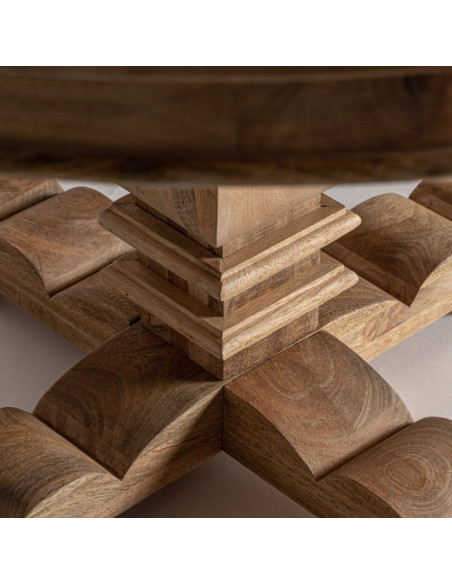 Table de repas ronde en manguier Kehrig