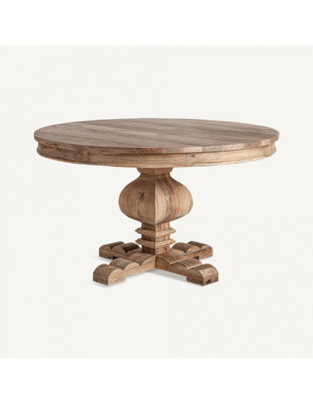 Table de repas ronde en manguier Kehrig