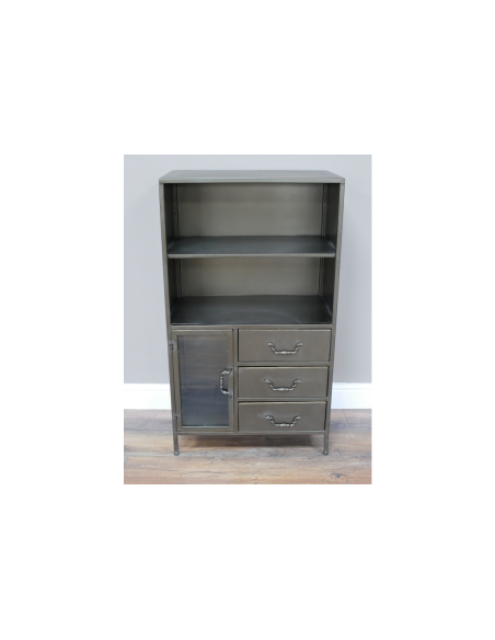 Meuble d'appoint métallique avec 3 tiroirs