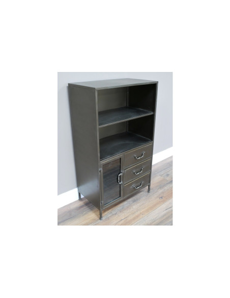 Meuble d'appoint métallique avec 3 tiroirs