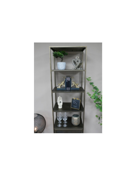 Meuble haut bibliothèque avec vitrine