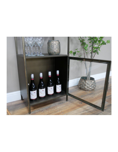 Meuble haut bibliothèque avec vitrine