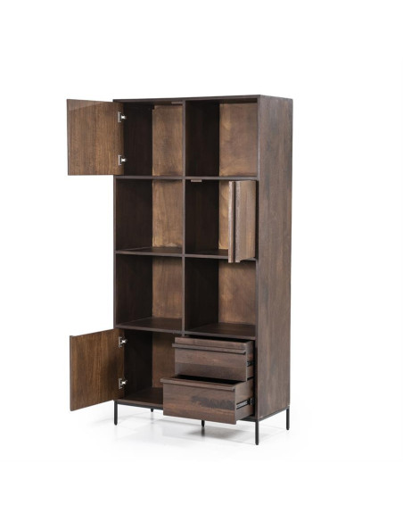Armoire bibliothèque 3 portes et 2 tiroirs Jimmy