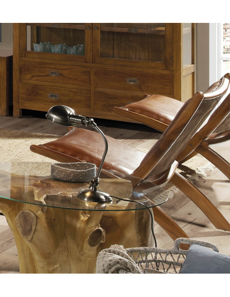 Fauteuil lounge pliable en cuir