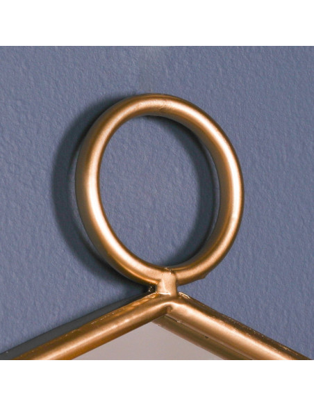 Miroir rectangulaire en métal doré avec crochet