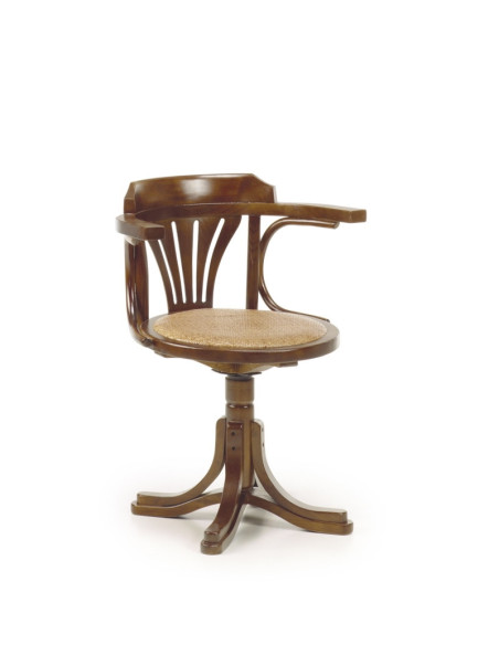 Fauteuil de bureau pivotant style colonial