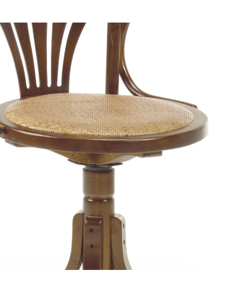 Fauteuil de bureau pivotant style colonial