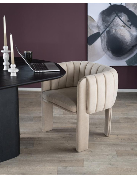 Fauteuil arrondi en tissu Lise