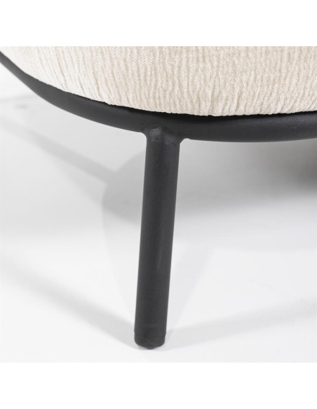 Fauteuil lounge arrondi en tissu David