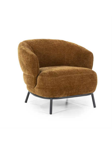 Fauteuil lounge arrondi en tissu David