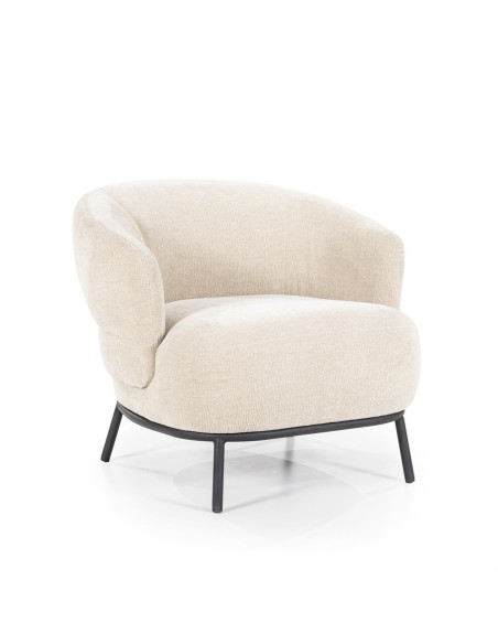 Fauteuil lounge arrondi en tissu David