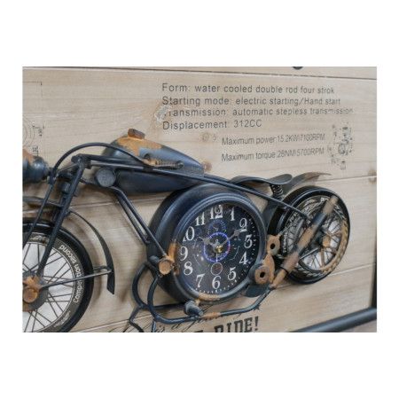 HORLOGE MURALE AVEC Motif Moto Motard Marques D-G en Option Radio