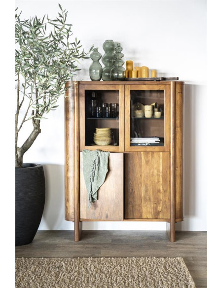 Armoire arrondie en acacia 4 portes Julian