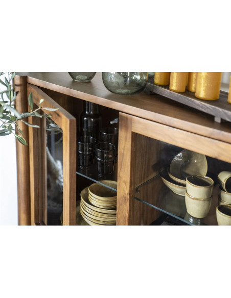 Armoire arrondie en acacia 4 portes Julian