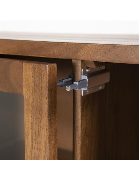 Armoire arrondie en acacia 4 portes Julian