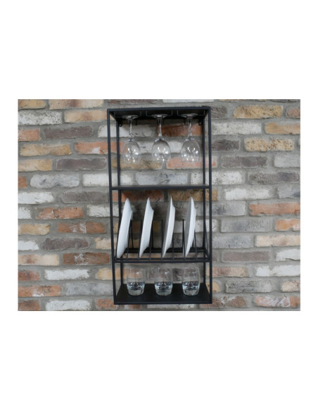 Etagère murale industrielle porte assiettes