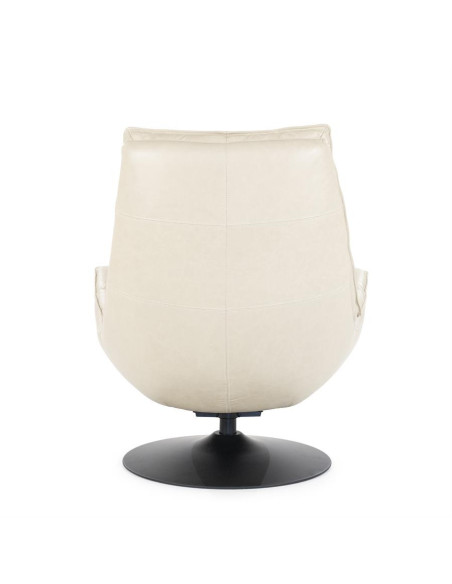 Fauteuil lounge et rotatif confortable en cuir Sven