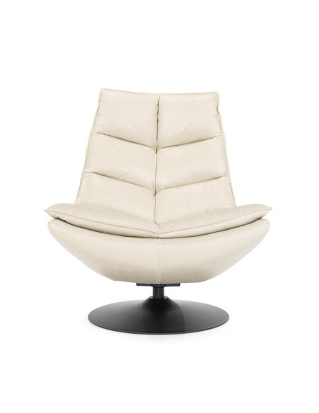 Fauteuil lounge et rotatif confortable en cuir Sven