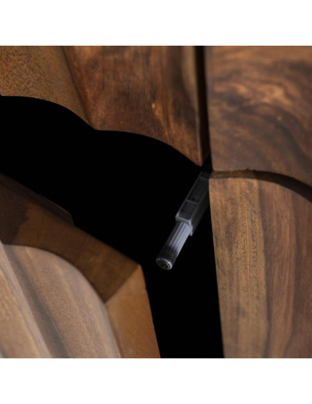Armoire 4 portes texturées noire et marron Alexander