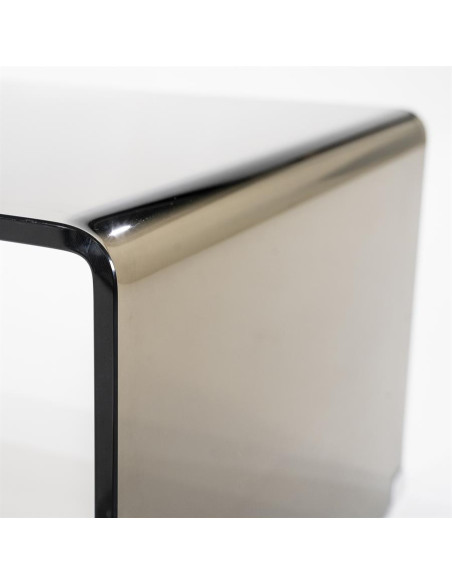 Table d'appoint design en verre avec porte-revues Shadow