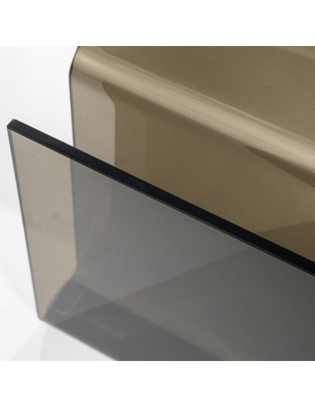 Table d'appoint design en verre avec porte-revues Shadow