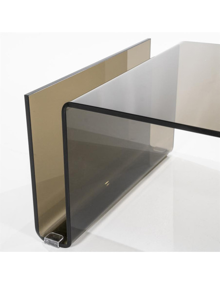 Table d'appoint design en verre avec porte-revues Shadow