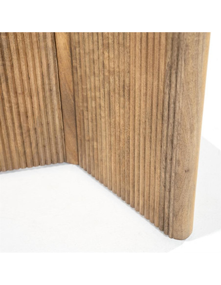 Table de repas en manguier et travertin Sara