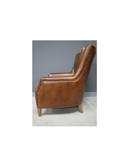Fauteuil de lecture en cuir vintage