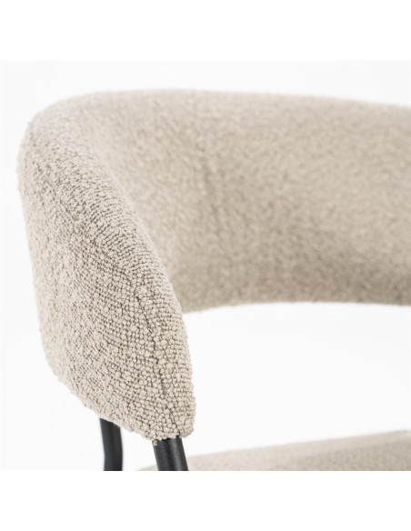 Chaise en tissu moumoute Luka