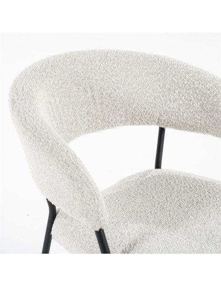 Chaise en tissu moumoute Luka