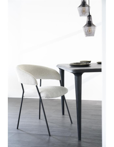 Chaise en tissu moumoute Luka