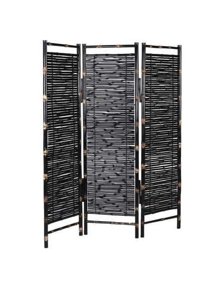 Paravent 3 panneaux en bambou noir