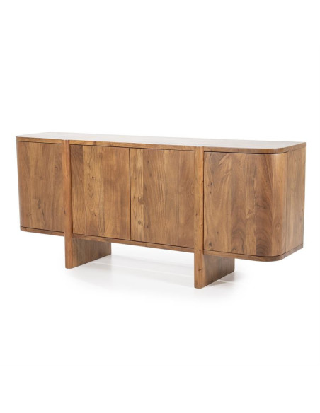 Bahut arrondi 4 portes en acacia Julian