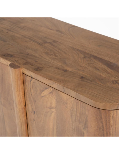 Bahut arrondi 4 portes en acacia Julian