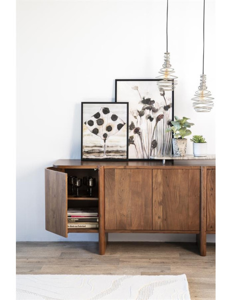 Bahut arrondi 4 portes en acacia Julian