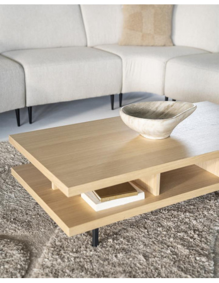 Table basse moderne en chêne Thomas