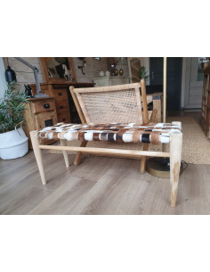 Banc en peau de chèvre et...