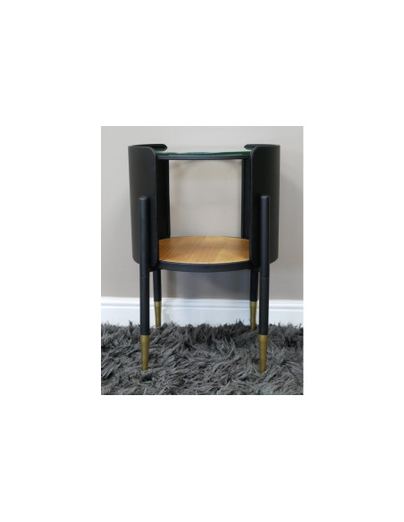 Petite table d'appoint ronde avec plateau verre