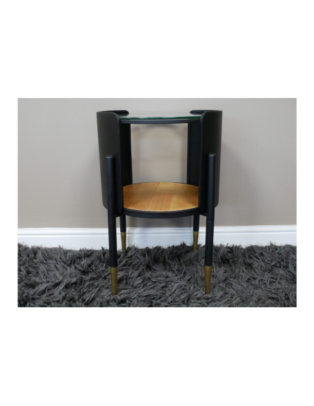 Petite table d'appoint ronde avec plateau verre