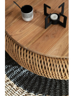 Table basse ronde rotin... 2