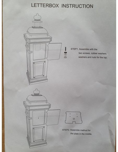 Boîte aux lettres anglaise sur colonne en fonte d'aluminium