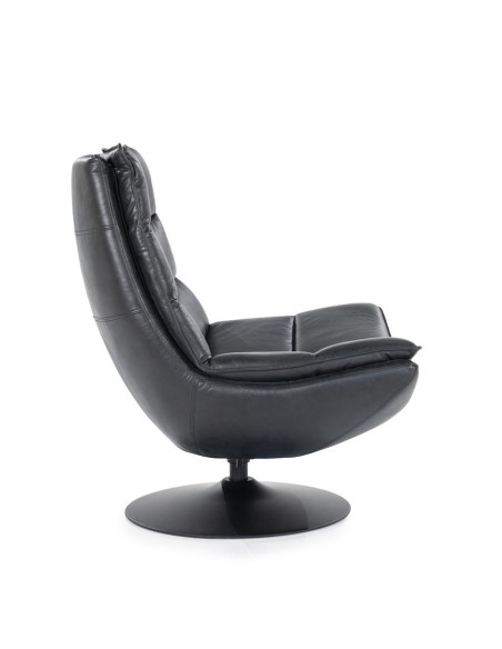 Fauteuil lounge et rotatif confortable en cuir Sven