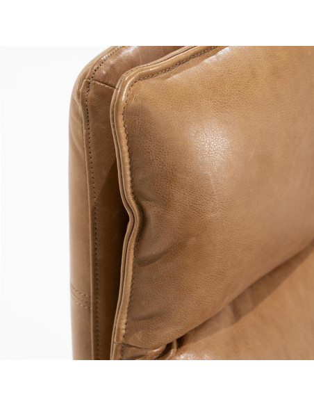 Fauteuil lounge et rotatif confortable en cuir Sven