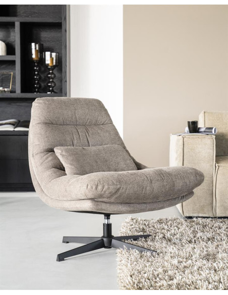 Fauteuil rotatif lounge avec coussin Cooper