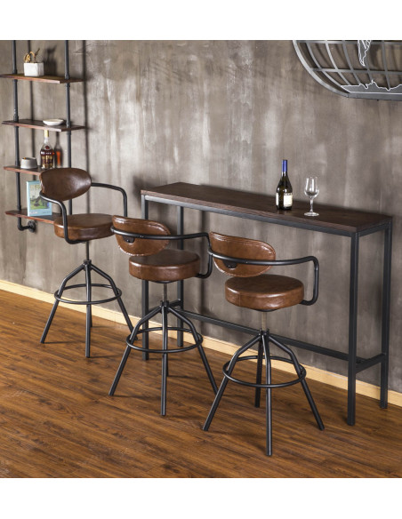 Fauteuil de bar assise ajustable en hauteur