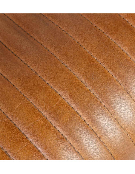 Fauteuil de salon en cuir avec accoudoirs bois